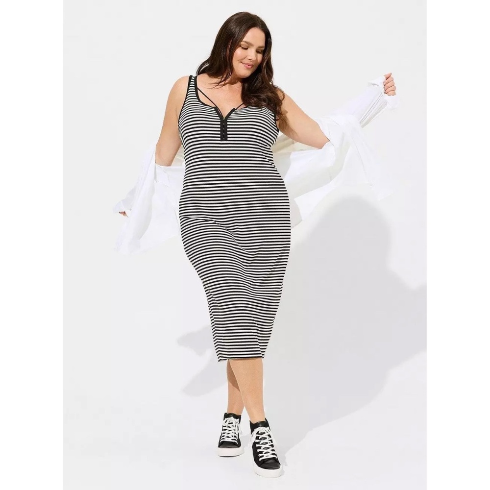 Midi Super Soft Rib Hook Eye Tank Dress